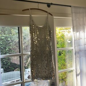 Vintage Silver Sequence Cocktail Dress